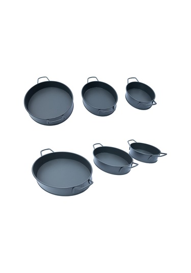 Oval Tepsi Orta Boy Siyah -