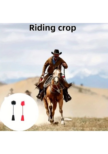 Elmpaly 1 Adet Yaratıcı Pu Kamçı, Tüylü Binicilik Malzemeleri Kırmızı Kırmızı