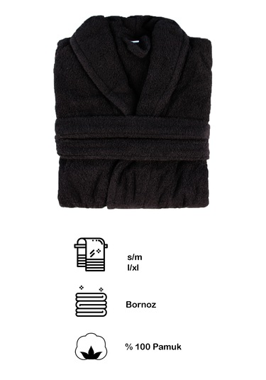 Bornoz-terlik Seti Siyah