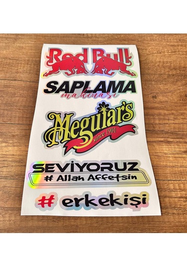 Araç Arka Cam Yazısı Hologramlı Yan Kapı, Yan Cam Stickerı Redbull