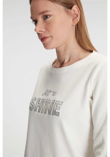 Anıl Uzun Kol Pamuklu Kışlık Pijama Takımı Gri