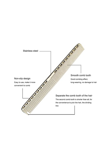 Kuaförlük İçin 2 Paket Anti-statik Paslanmaz Çelik Saç Tarağı