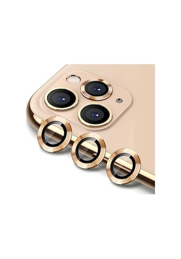 Apple Uyumlu iPhone 13 Pro Ve 13 Pro Max Gold Kamera Lens Koruyucu Cam Gold