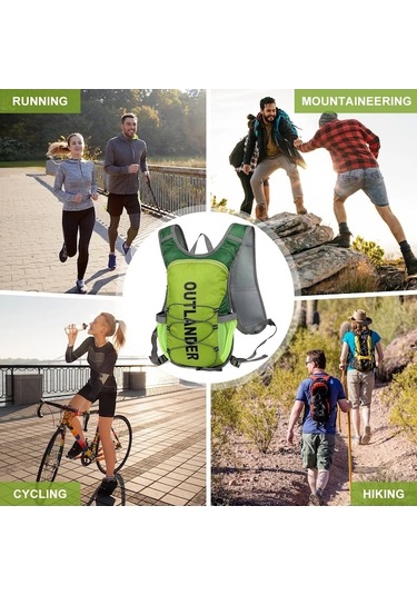 Dancemonkey Yansıtıcı Su Mesanesi Hidrasyon Sırt Çantası Nefes Alabilir Naylon Sırt Çantası Bisiklet Koşu İçin Siyah