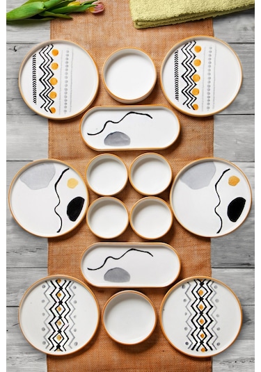 Kitchen Life Axial Stackable 14 Parça 6 Kişilik Kahvaltı Takımı Çok Renkli