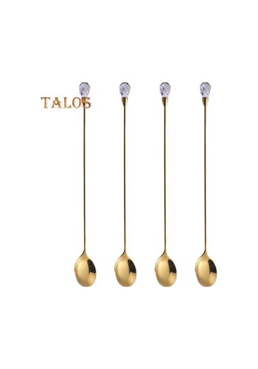 Mor 4 Adet Tatlı Kaşığı Cilalı Yüzey Çok Fonksiyonlu Taşınabilir Yaratıcı Paslanmaz Çelik Dondurma Çay Kaşığı Mutfak Aracı