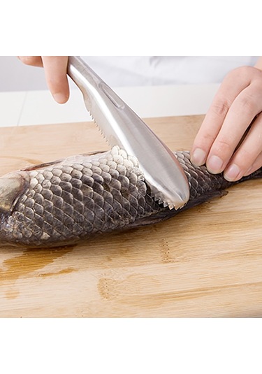 Sones Mutfak Temel Paslanmaz Çelik Çift Yönlü Testere Dişli Balık Kazıyıcı Balık Ölçekli Planya Bıçağı