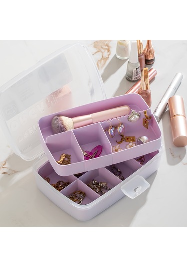 Porsima 1192-3 Premium 12 Bölmeli Çok Amaçlı Organizer Saklama Ka Lila