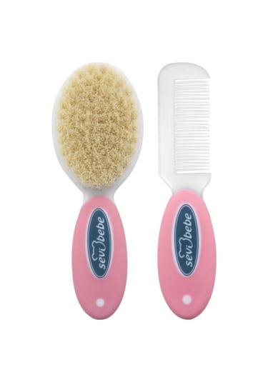 Sevi Bebe Naturel Fırça Tarak + Bebek Duş Başlığı Seti