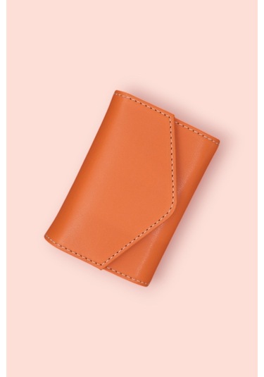 Modica Paris - Vegan Deri Akordiyon Kartlık Cüzdan Şıklık Ve Fonksiyonun Buluştuğu Kusursuz Tasarım Turuncu