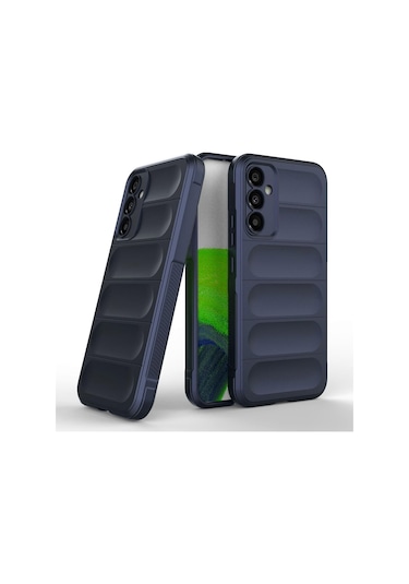 Samsung Galaxy Uyumlu A15 Kılıf Optimum Lens Çerçeveli Silikon Kapak Lacivert