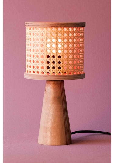 Istanbul Serisi Mini Beyoğlu Hazeranlı Ahşap Abajur Ahşap