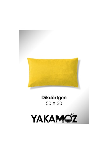 Br Yakamoz Güneş Sarısı Kırlent , Yastık Kılıfı Kadife Görünümlü Velvet Touch Serisi Güneş Sarısı