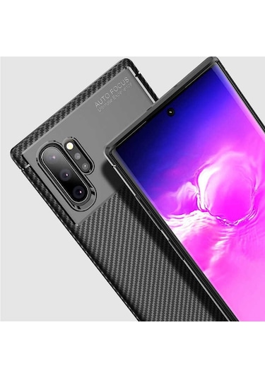 Samsung Galaxy Uyumlu Note 10 Plus Karbon Görünüm Negro Silikon Kilif 545333738
