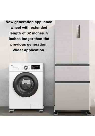 Fochsia Beyaz 24 Tekerlekli 300kg Çamaşır Makinesi Kurutma Ve Mobilya Ayarlanabilir Ağır Hizmet Tekerlekleri