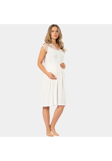 Türen 3296 Kadın Lohusa Gecelik Krem