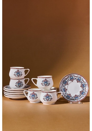 Karaca  Nakkaş 6 Kişilik Kahve Fincanı Takımı 100 ml