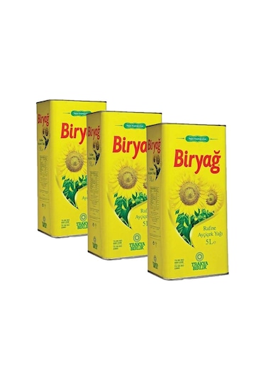 Trakyabirlik Biryağ Ayçiçek Yağı 3 x 5 L