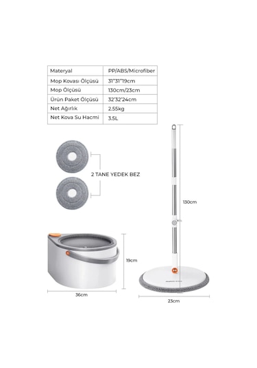 Clean Pro Temizlik Seti Kirli Ve Temiz Suyu Ayıran Akıllı Mop & Kova Sistemi