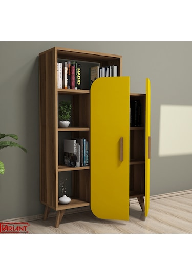 Variant Variant Form Çok Amaçlı Dolap Ve Kitaplık Ceviz - Sarı