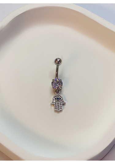 Kadın Tektaş Ve Göz Detay Fatma Eli Model Çelik Piercing