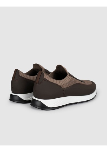 Cabani Bej Örgü Dokulu Konfor Sneaker Siyah - Neon Yeşil