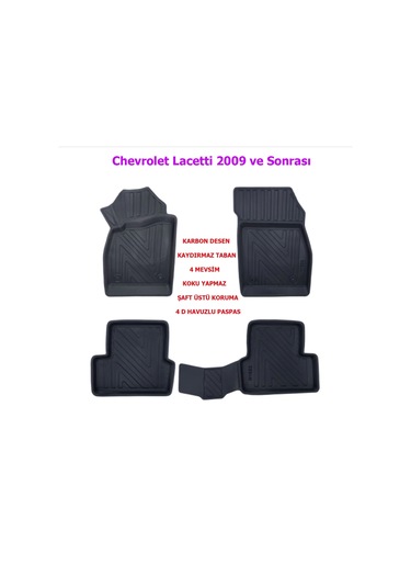 Chevrolet Lacetti 2009 Ve Sonrası 4d Premium Havuzlu Paspas-kaydırmaz Taban