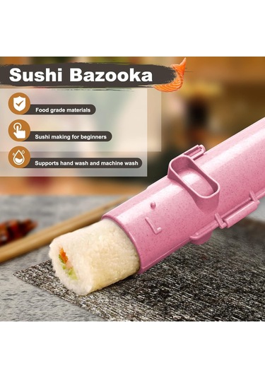 Pxcl Suşi Makinesi, Suşi Bazukası, Suşi Dıy Yapma Makinesi Sebze Pembe