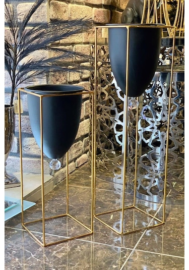 2'Li Metal Ayaklı Saksı Çiçeklik