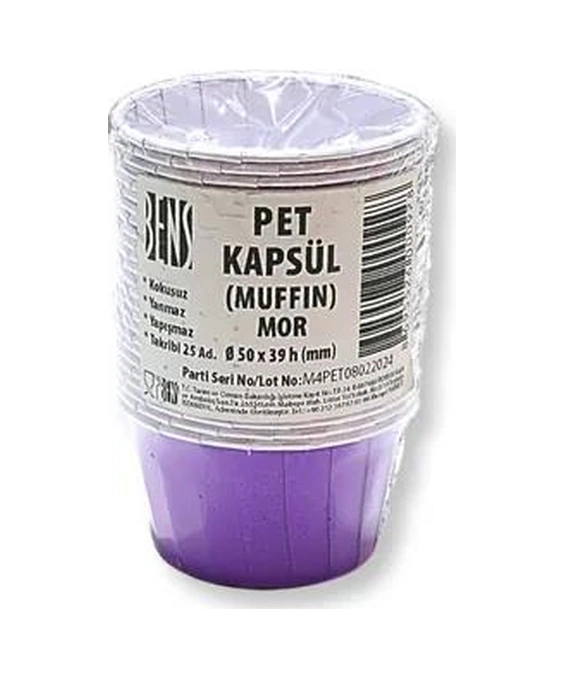 Kek Kağıdı Kapsül Pet Mor 25 Li Mor