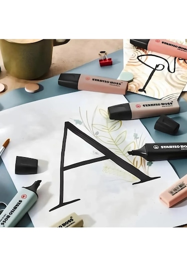 Stabilo Boss Nature Colors 7 Renk 2024 Yeni Doğal Renkler Serisi Çok Renkli