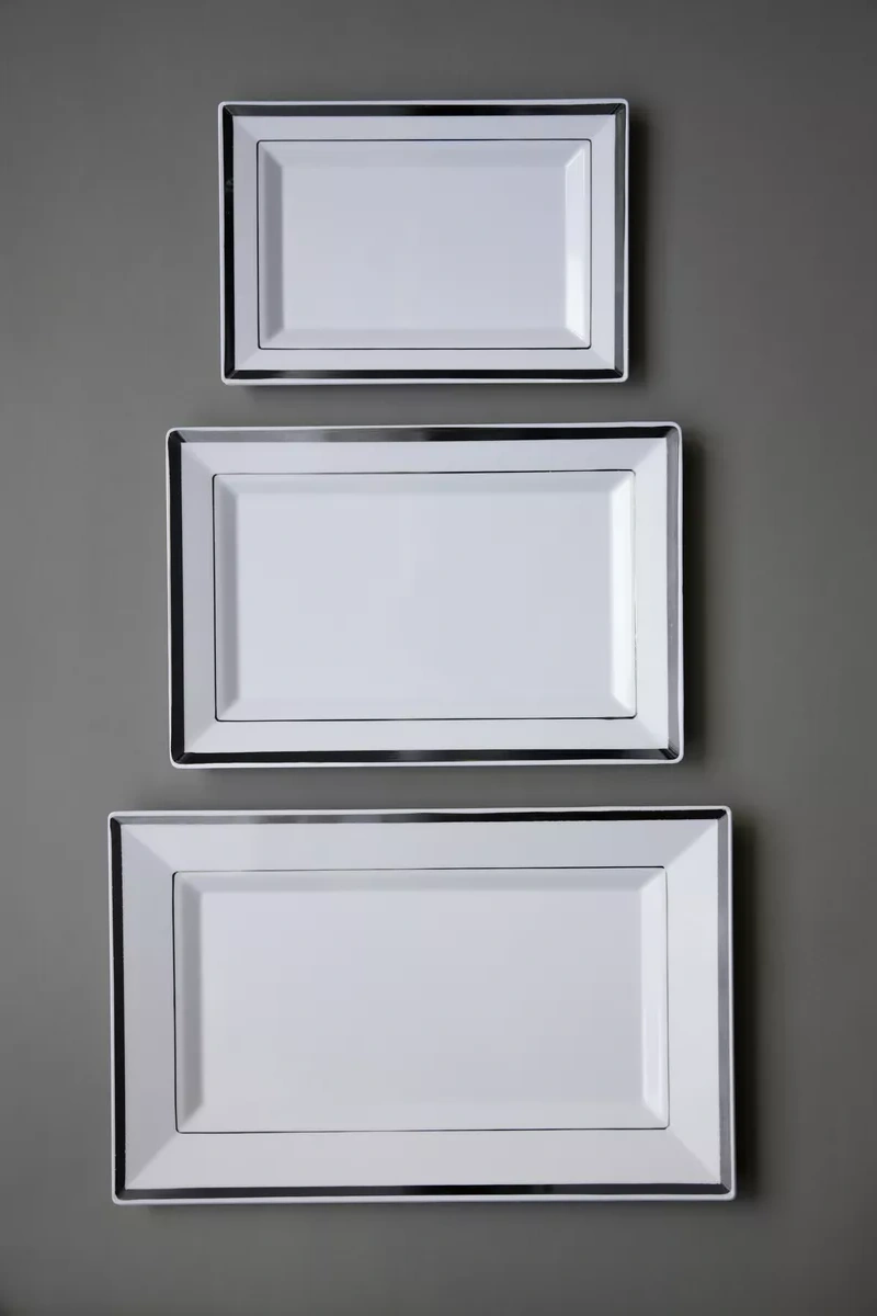 Family Co. Tek Kullanımlık Plastik Servis Tabakları Seti 6 Adet. 253639630 100 adet