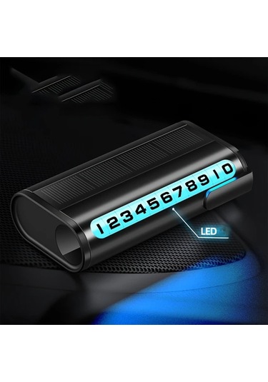 Boatshop1 Siyah Güneş Enerjili Gece Lambası Şarj Gerektirmeyen Üç Renk Seçenekli Döner Kadran Gizli Ekran Yüksek Kaliteli Park Numarası Kartı
