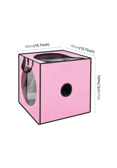 Funadd Pet Banyo Kurutma Kutusu Taşınabilir Katlanır Kurutma Kafesi, 5kg'a Kadar Evcil Hayvanlar İçin Uygun Pembe