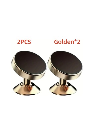 Chenkestoreone 2 Adet Altın Renk Universal Süper Güçlü Manyetik Dönen Araç Telefon Tutucu