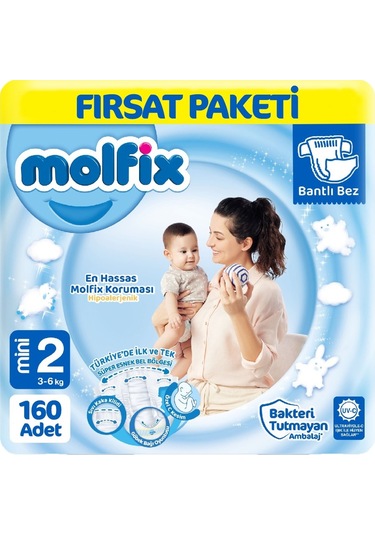 Molfix Bebek Bezi 2 Beden Fırsat Paketi 80 x 2 160 Adet 2'li