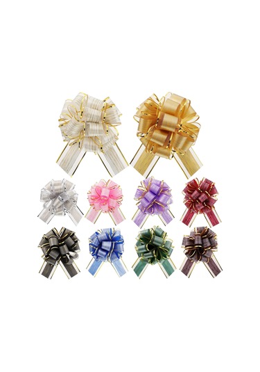 Springsun 30 Adet Büyük Boy Hediye Paketi Bowları - 10 Renkli Organza Çiftleri, Hediyeler Ve Kutular İçin Zengin Dekorasyon, Kolay Kullanıma Uygun Ve Dayanıklı