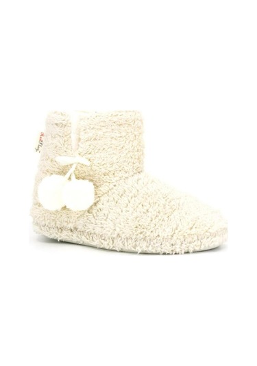 Unisex Panduf Ev Botu Ev Ayakkabısı Krem