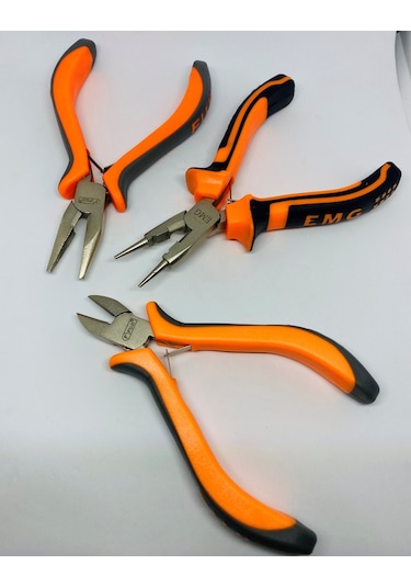 Mini Kıvırma Takı Pensesi - Karga Burun - Yan Keski - 3 Lü Set