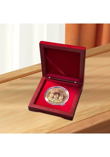 Dolıty Para Ahşap Kutu Organizatör Kutusu, Argent Toplama Kırmızı