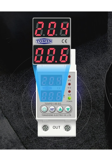 Tomzn Voltaj ve Akım Koruma Rölesi Yüksek Alçak Gerilim Akım Koruyucu Monofaz 80A