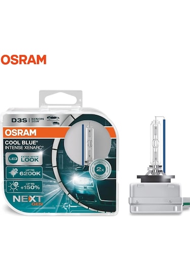 OSRAM XENON AMPUL D3S 35W +%150 FAZLA IŞIK 6200K COOL BLUE INTENSE (2 AD)