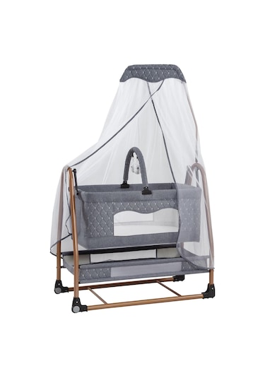 Babydoor Nenni Keten Fileli Silinebilir Portatif Sallanır Sepet Beşik Hamak Beşik Sallanır Kapitoneli Bebek Beşiği 001