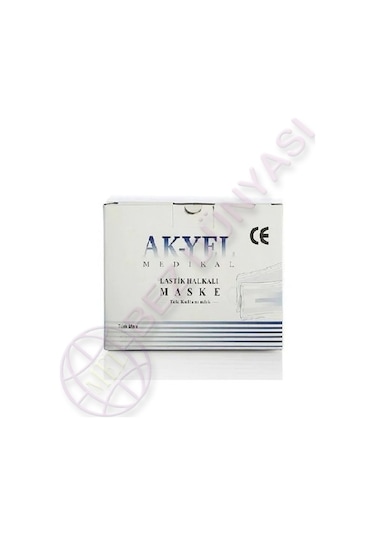 Akyel 3 Katlı Meltblown Filtreli Ağız Maskesi Burun Telli 50 Adet