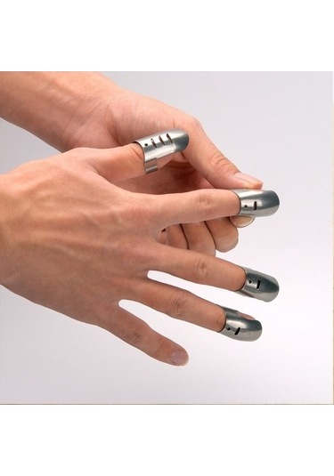 Ulzyvf Set Pişirme Paslanmaz Parmak Parmak Koruyucu Güvenli El Doğrama Dilim Çelik Bıçak Ayarlanabilir Araçları Adet 4 / Jy Diğer