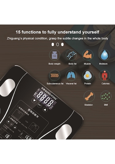 Sones Lcd Ekran Gövde Elektronik Akıllı Tartı Terazileri Banyo Terazisi Dijital İnsan Ağırlık Terazileri