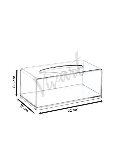 Vivart Üstü Desenli Clear Peçete Organizeri Z Peçetelik Şeffaf Beyaz