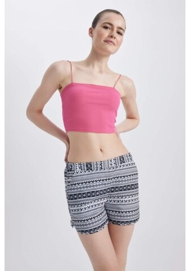 Defacto Fall İn Love Regular Fit Etnik Desenli Deniz Şortu T5232az23smbk27 Siyah