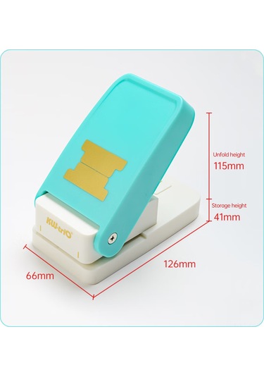 Aubyhe Mavi Tek Delikli Etiket Delici, 0.7mm Kesim Kalınlığı, Abs+ Çinko Alaşımlı, El Kolu Ve Saklama Kilitli, Defter-not-kitap İçin Dıy İndeks Etiket Oluşturucu Mavi