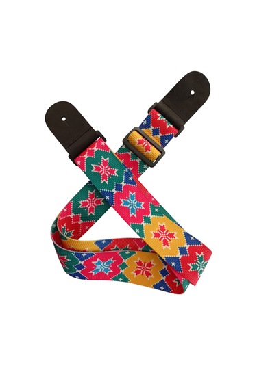 Rj200-c3 Gitar Askısı Deluxe Teal Guitar Strap Deri Başlıklı 2 Katlı